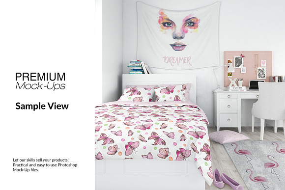Kids Bedding, Tapestry, Poster Set in Product Mockups - product preview 23