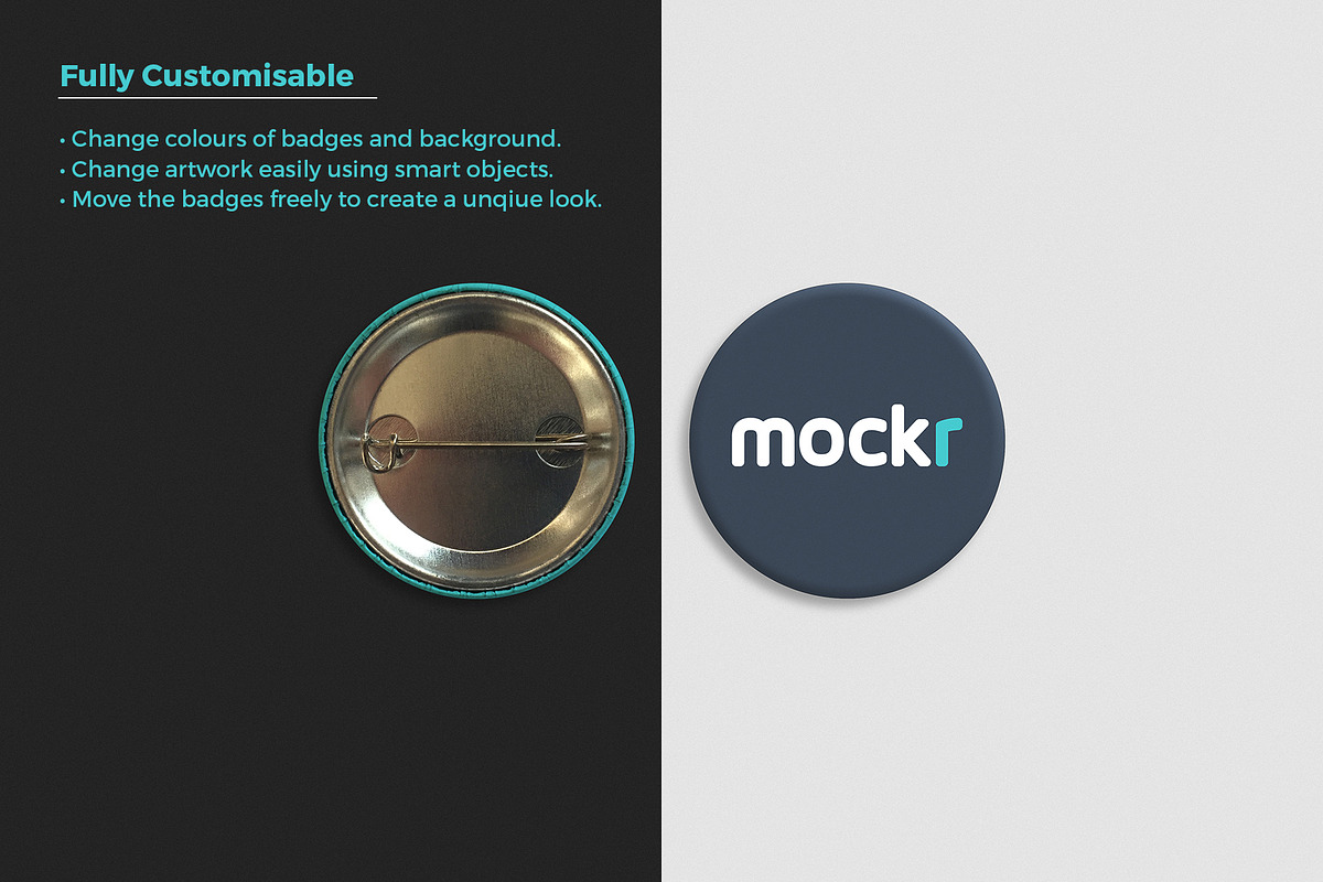 Pin Button Badge Mockup in Product Mockups - product preview 8