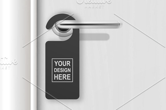 Door Hanger. Vector set.  in Illustrations - product preview 1