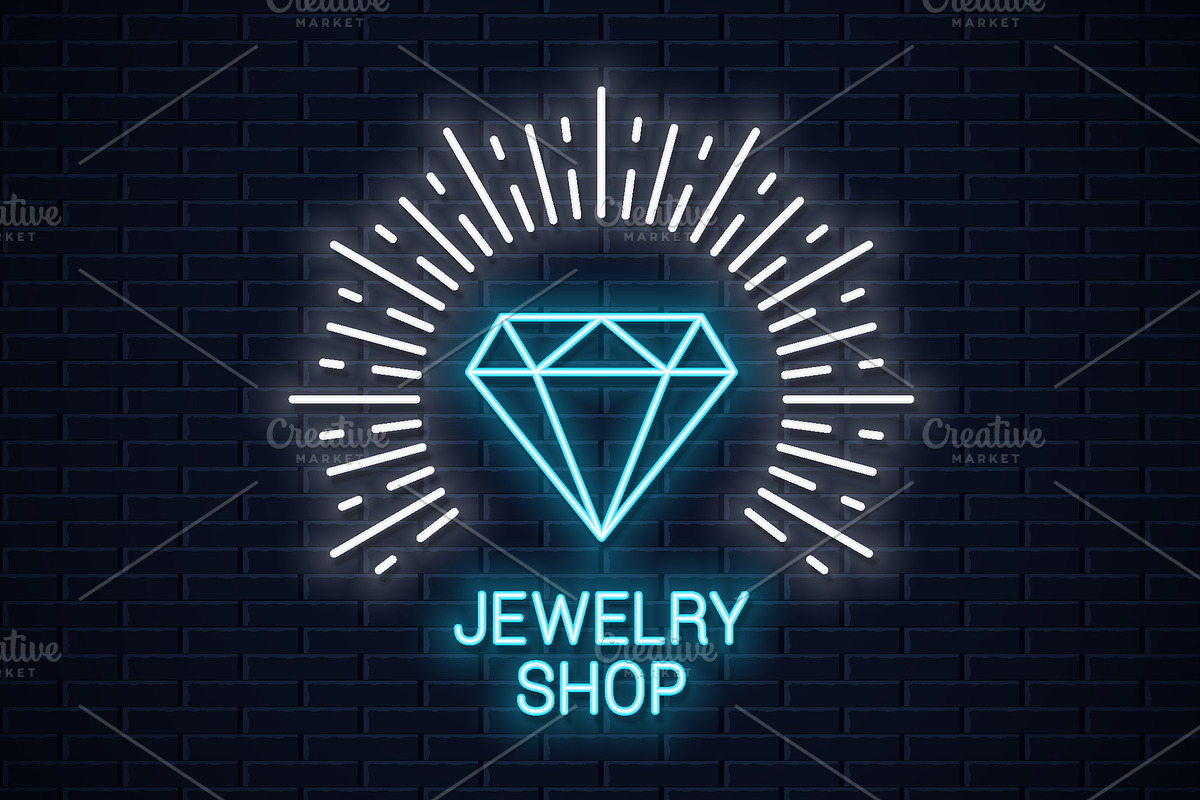 Jewelry shop neon sign.  in Logo Templates - product preview 8