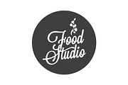 Food studio vintage avatar on white.
