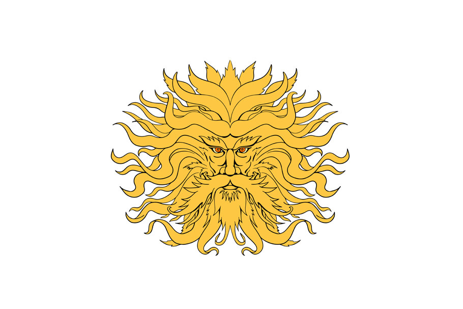 Helios Greek God of Sun Head Drawing