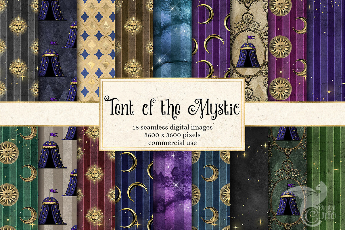 Tent of the Mystic Digital Paper in Patterns - product preview 8