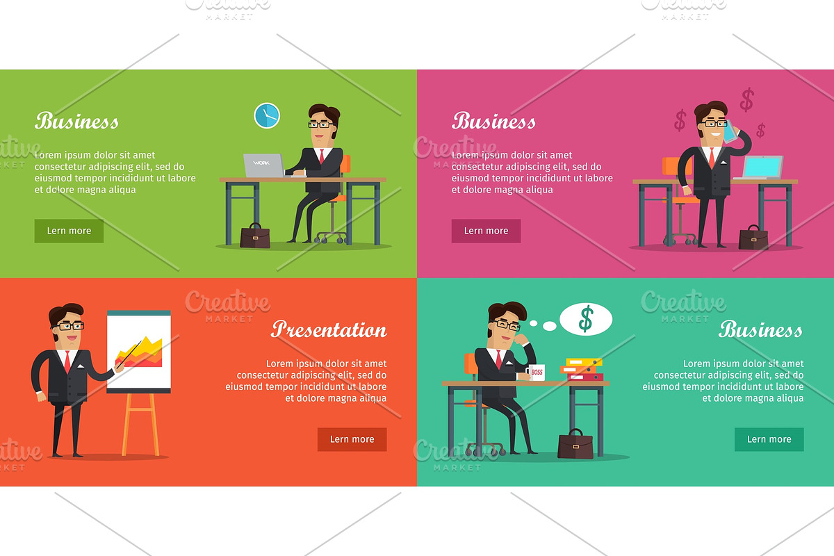 Business Baners Set in Illustrations - product preview 8