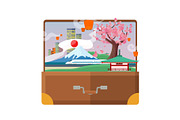 Travel to Japan Flat Style Vector