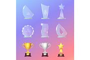 Glass and Metal Sport Trophies And