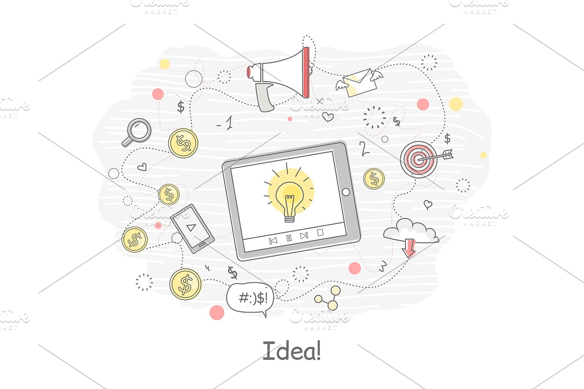 Idea Generation Banner in Illustrations - product preview 8