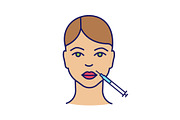 Lips neurotoxin injection color icon