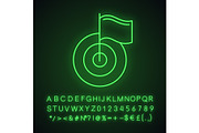 Target, aim neon light icon