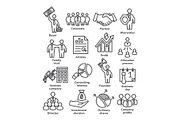 Business management line icons Pack