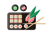 Japanese Food Illustration in Flat