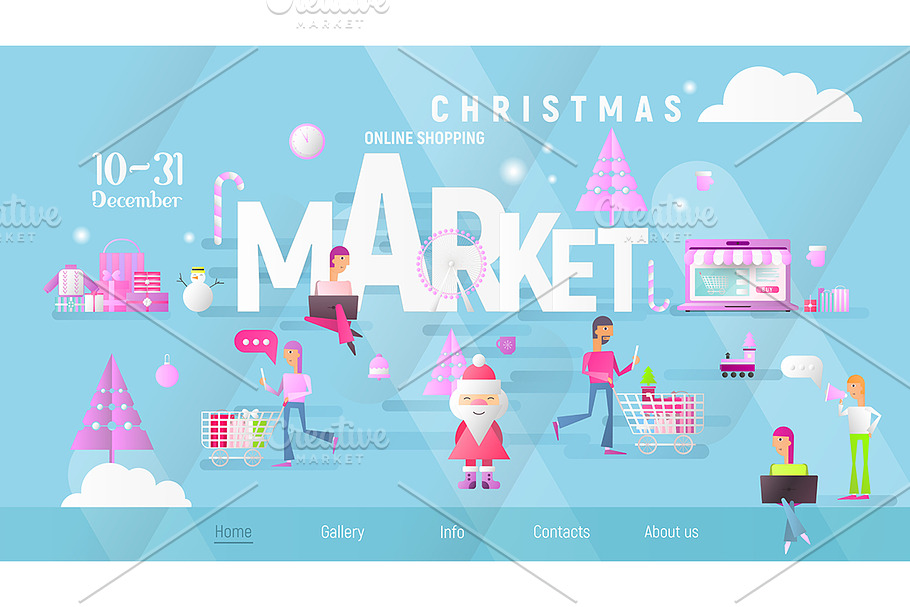 Christmas Market Online in Illustrations - product preview 8