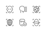 Set line icons of face ID