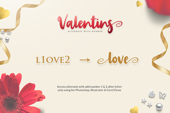 Valentins + Bonus 2 Font in Script Fonts - product preview 6