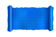 Blue scroll with engineering marks