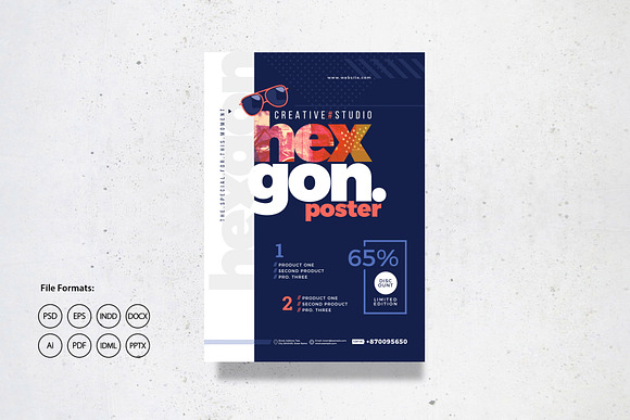 Creative Navy Poster / Flyer in Flyer Templates - product preview 2