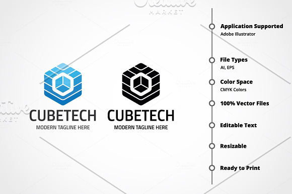 Cube Tech Logo in Logo Templates - product preview 6