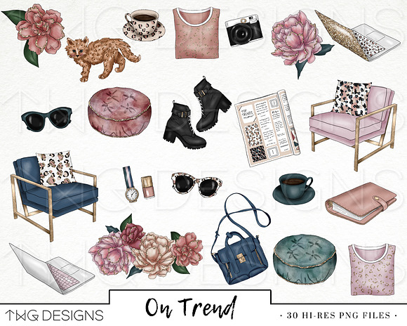 Leopard Style Fashion Girl Clip Art in Illustrations - product preview 1