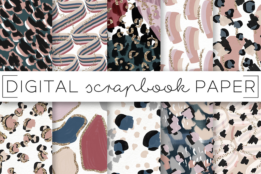 Muted Leopard Print Paper Set in Patterns - product preview 8