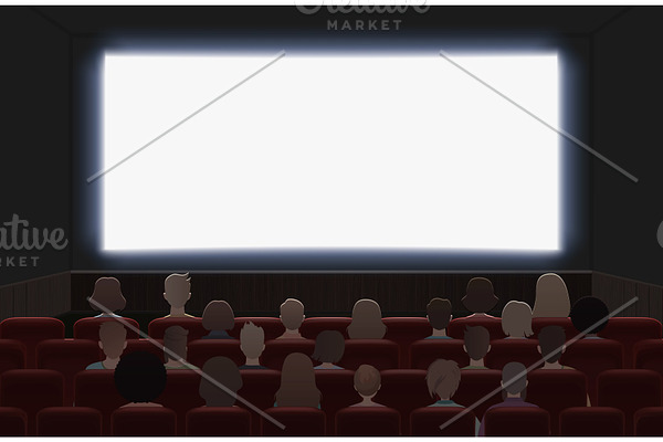 People watching movie at cinema