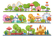 Amusement park horisontal banners