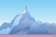 Mountain climbing route to peak