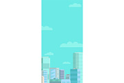 Web banner background. Panorama city