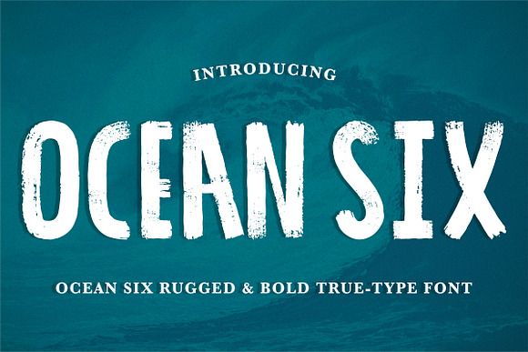 'Ocean Six' Brushed & Rugged .ttf in Block Fonts - product preview 3