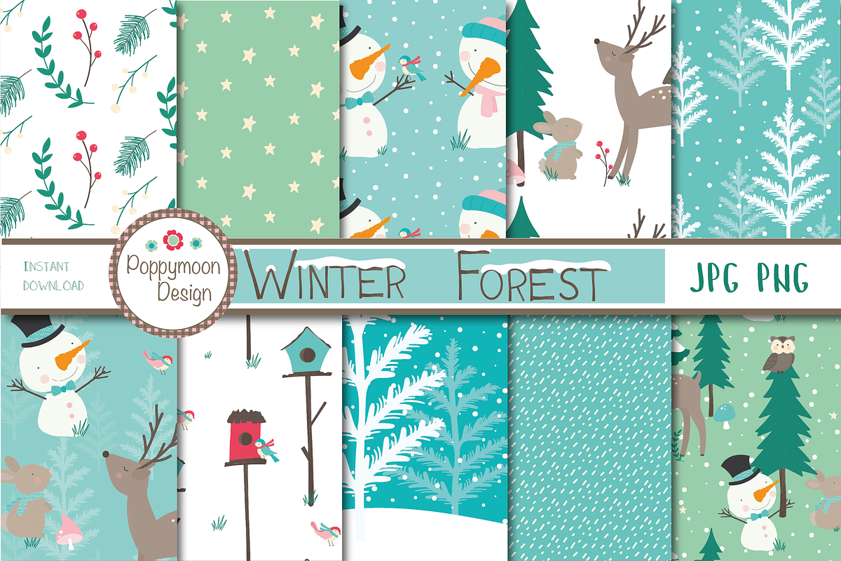 Winter Forest paper in Illustrations - product preview 8