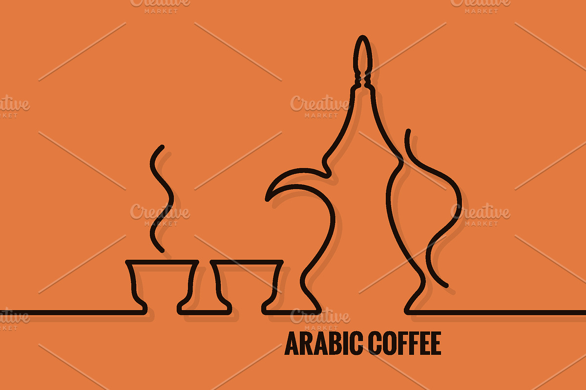 Arabic coffee logo. Line concept. in Logo Templates - product preview 8