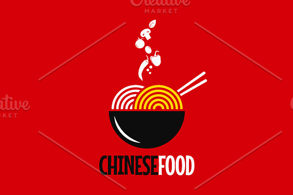 Chinese food logo. Chinese noodles.