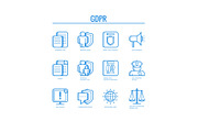 GDPR icons vector illustration set -