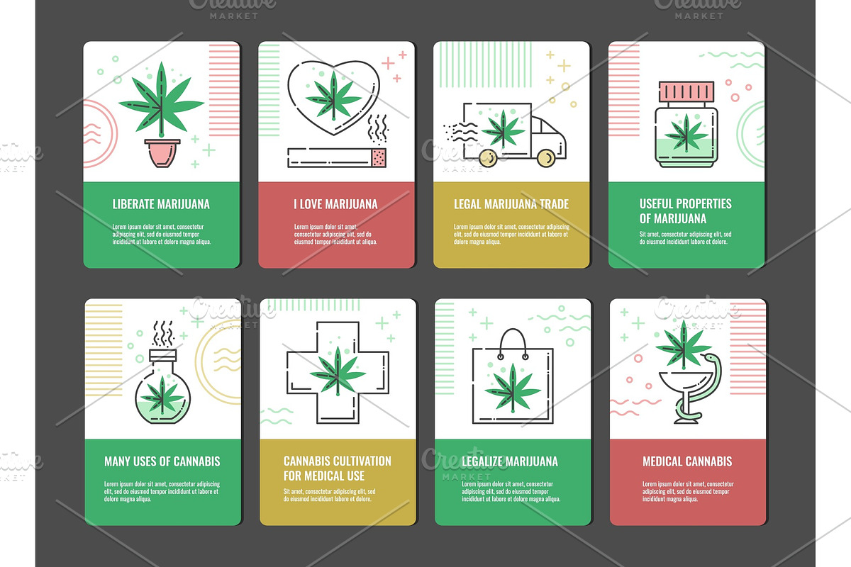 Vector illustration set of marijuana in Objects - product preview 8