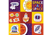 Space equipment vector illustration