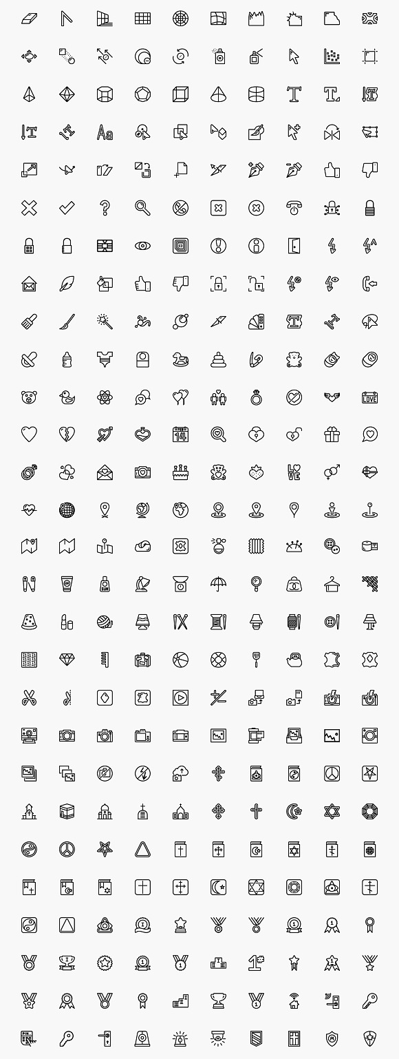 1,200 Awesome Strokeicon Set in Graphics - product preview 2