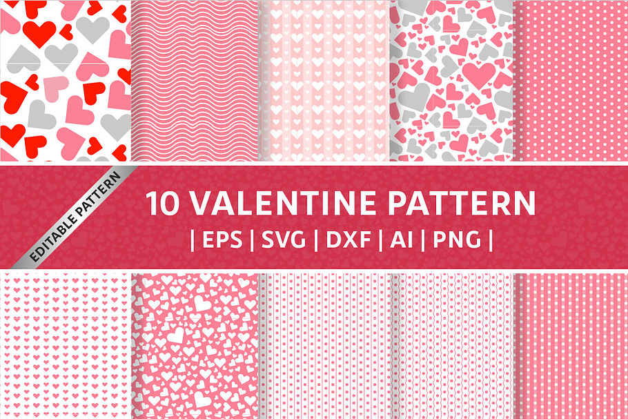 10 Seamless Valentine Patterns in Patterns - product preview 8