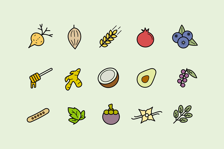 15 Superfood Icons
