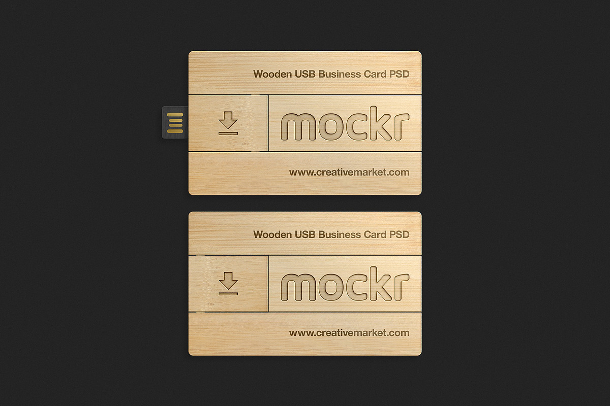 Wooden Usb Business Card Mockup Psd in Print Mockups - product preview 8