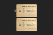 Wooden Usb Business Card Mockup Psd