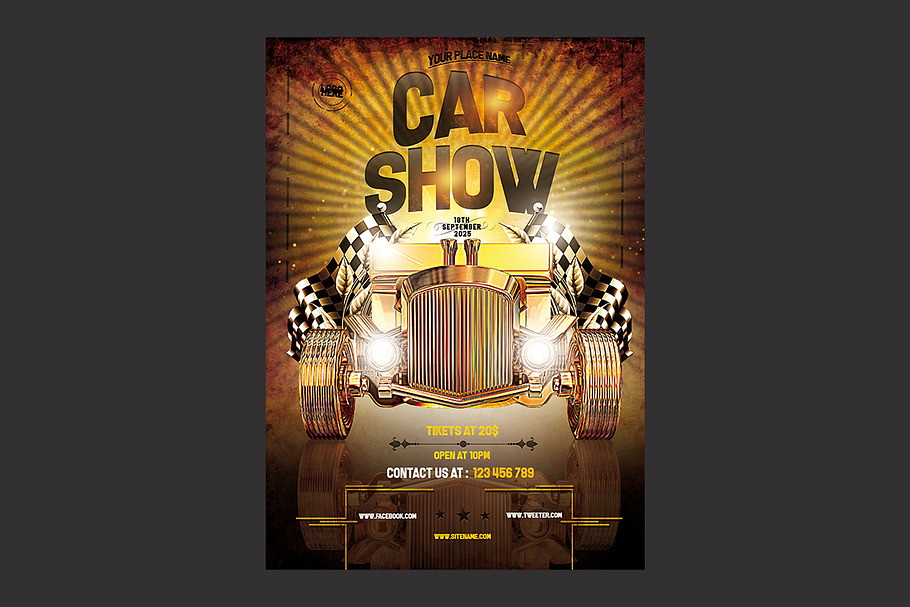 Classic Car Show Flyer  in Flyer Templates - product preview 8