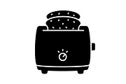 Slice toaster with toast glyph icon