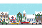 City at Wintertime Poster on Vector