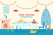 Merry Christmas and New Year Vector