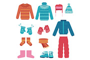 Winter clothes vector illustration