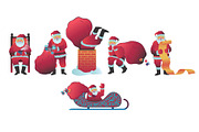 Santa Claus vector illustration set