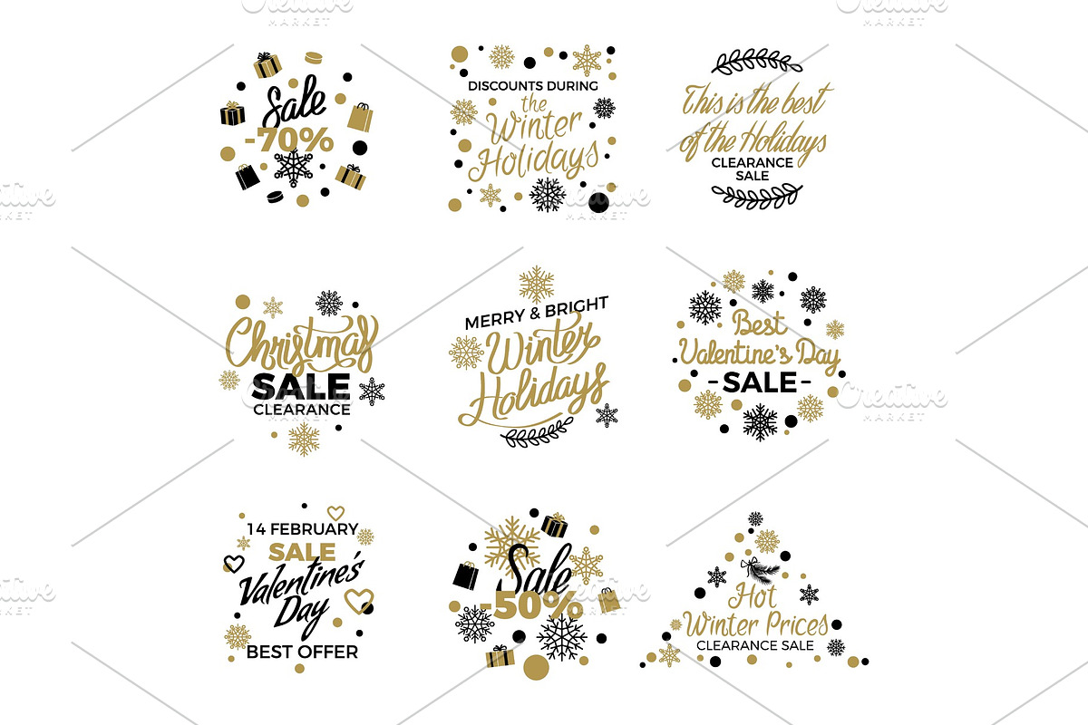 Winter Holidays Discounts Vector in Objects - product preview 8