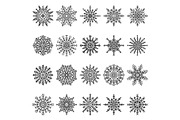 Snowflakes Set, Colorless Vector