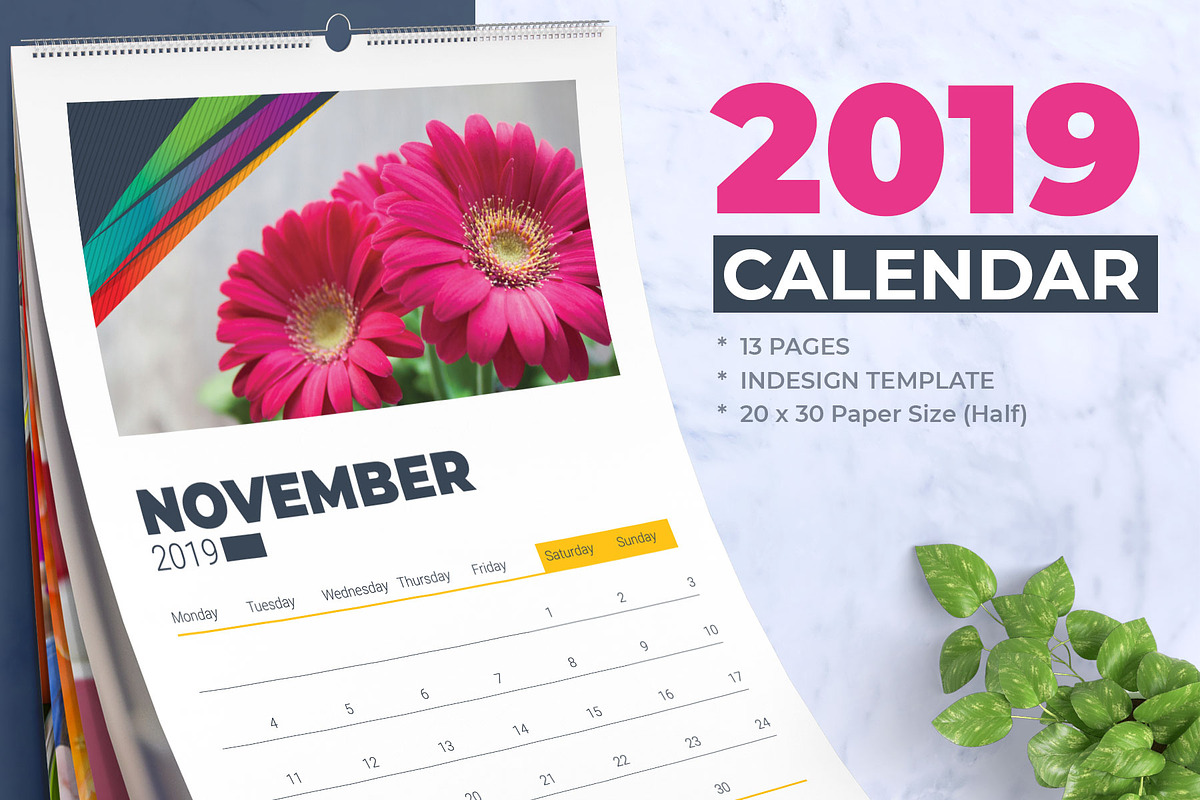 2019 Wall Calendar / Planner in Stationery Templates - product preview 8