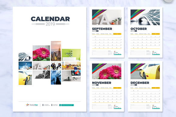 2019 Wall Calendar / Planner in Stationery Templates - product preview 1