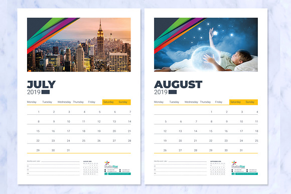 2019 Wall Calendar / Planner in Stationery Templates - product preview 4